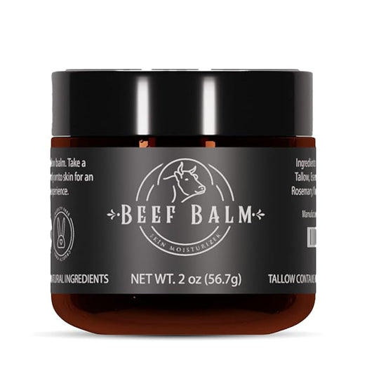 Beef Tallow Balm - Beef Tallow For Skin Care, Tallow Moisturizer, Face Cream, Lotion & Cream (Vanilla, Grass-Fed Tallow)
