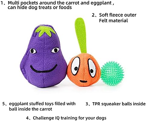 AWOOF 3 in 1 Squeaky Soft Plush Dog Chew Toy, Interactive Dog Toys