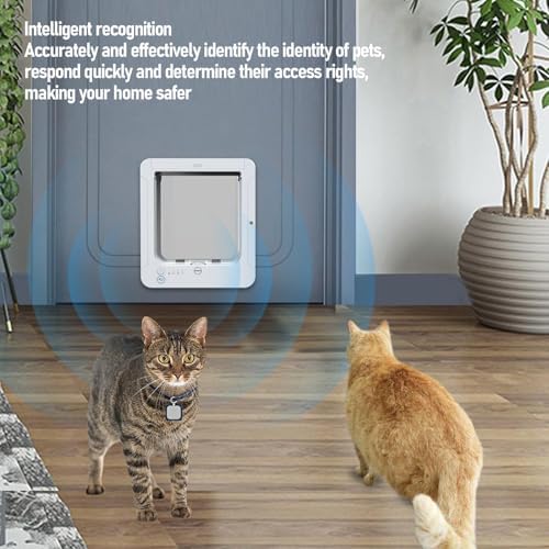 Zunate Smart Pet Door, Smart Cat Door for Interior and Exterior, Automatic Sensing with 2 Collar, Easy to Clean Materials, Activated Easy Installation Pet Door for Home
