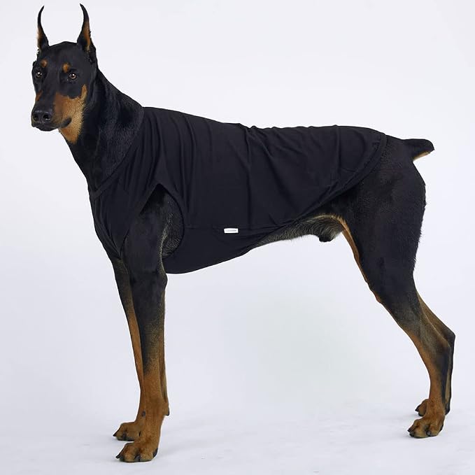 Dog Sleeveless Tank Top Cotton Shirts for Dogs Plain Sleeveless T-Shirts Soft Breathable Cool Dog Shirt pet Clothes (4X-Large, Black)