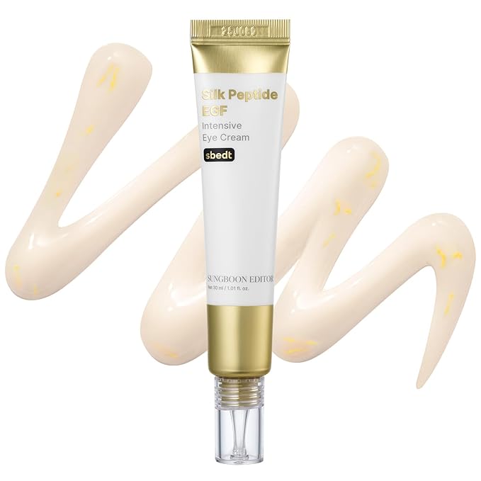 SUNGBOON EDITOR Silk Peptides EGF Intensive Eye Cream with Copper Peptides for Puffiness & Fine Lines | Patented Peptide Complex | Firm-looking & Hydration, Korean Skin Care 1.01 fl oz