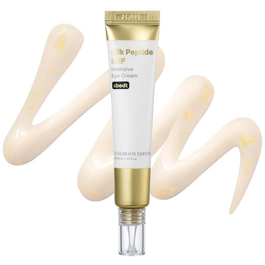 SUNGBOON EDITOR Silk Peptides EGF Intensive Eye Cream with Copper Peptides for Puffiness & Fine Lines | Patented Peptide Complex | Firm-looking & Hydration, Korean Skin Care 1.01 fl oz
