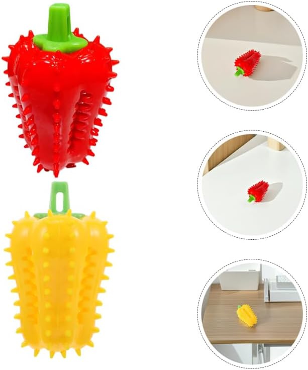 UPKOCH Dog Treat Dispenser Balls Chili Pepper Shaped Pet Feeding Toy for Teeth Cleaning Scent Stimulation Self-Entertainment 2 Pack 4.33 X 2.55 X 2.55 in
