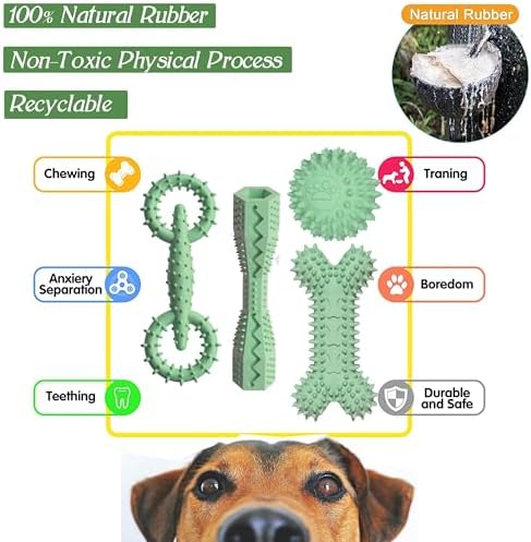 Puppy Teething Toys Rubber Bone Molar Ball Interactive Donut Treat Dumbbell