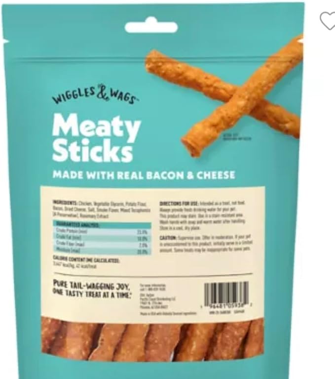 Soft Chews Bacon & Cheese Sticks 2-Pack
