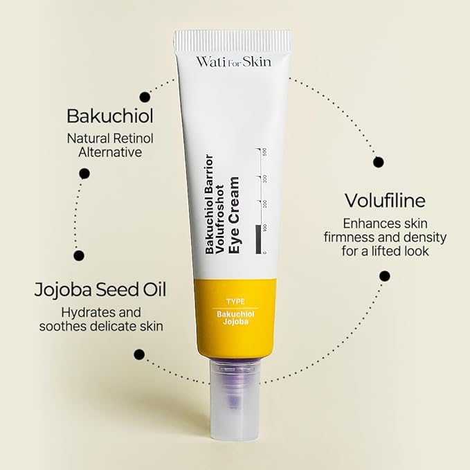 Bakuchiol Barrier Volufroshot Eye Cream – Firming & Barrier Support with Jojoba Seed Oil and Volufiline Serum for Under-Eyes, Korean Skin Care, 30ml / 1.01 fl.oz.
