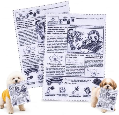 2026 New Crinkle Dog Newspaper Toy Indestructible Newspaper Toys for Dogs Durable Non Shredding Washable,No Stuffing Dog Chew Toy for Puppy Puppies Small and Medium Dogs-2PCS