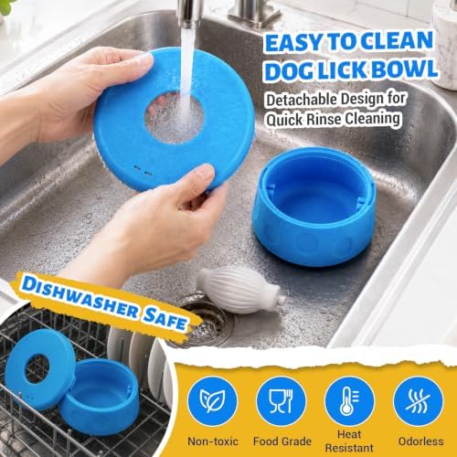 Slow Feed Dog Bowl with Rolling Ball, Dog Lick Bowl for Medium & Large Dog
