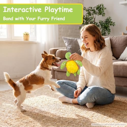 Squeaky Plush Turtle Dog Toy – Interactive Chew & Cuddle