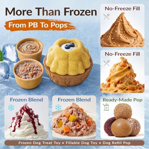 KADTC L, 3 in 1, Freeze Dog Treat Ball, Kibble Dispenser & Chew & Lick Toy