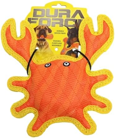 Tuffy® - DuraForce® : 2 Pack Crab Dog Toy: Ultra Durable Plush Toy with Multiple Layers & Reinforced Seams, Washable and Floats, DuraForce® Construction