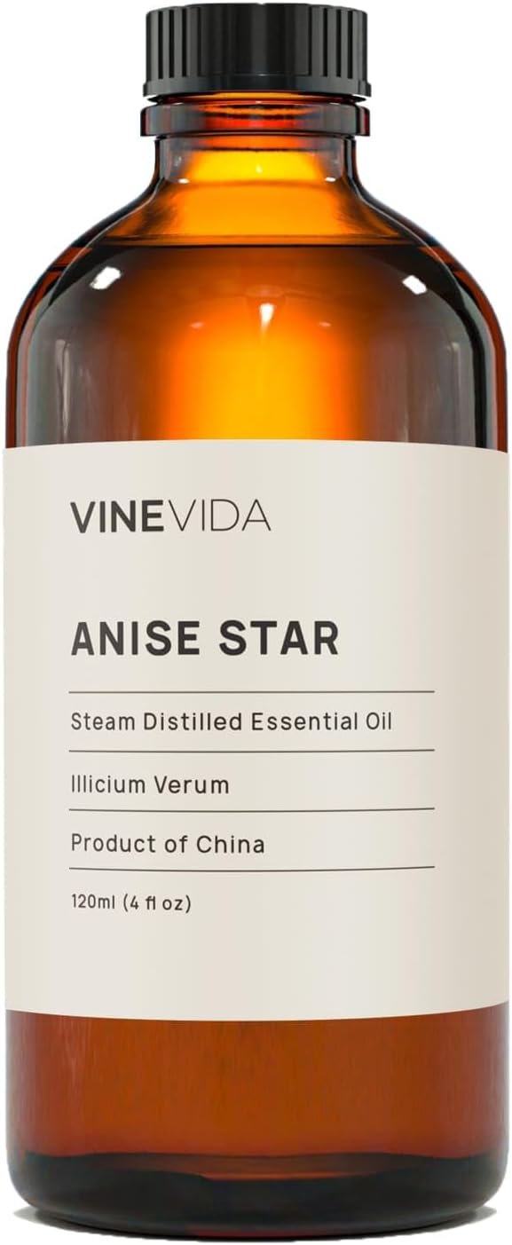 VINEVIDA Anise Star Essential Oil 4 oz - Undiluted Anise Star Oil 4 oz - Anise Star Candle Oil Scent - DIY Candle Scents for Candlemaking