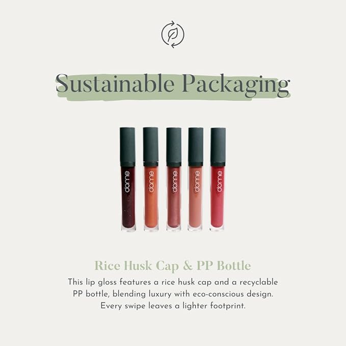 dome BEAUTY Lip Gloss (Angela) LipGloss Vegan. CleanBeauty, CLEAN BEAUTIFUL YOU (Greta, 0.20 oz)