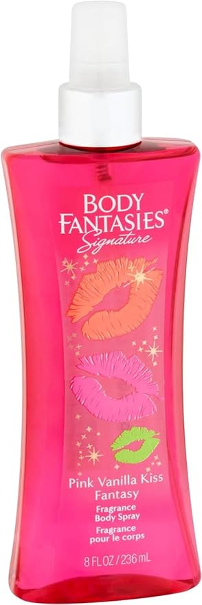 BODY FANTASIES SIGNATURE Fragrance Body Spray, Pink Vanilla Kiss Fantasy, 8 Fluid Ounce (BF44) (Pack of 2)