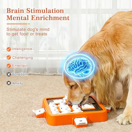 Aluckmao Dog Puzzle Toy Large - Adjustable Levels Food Treat Feeder Game