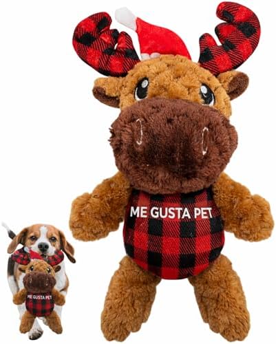 Plush Dog Toy - Dog Stuffed Animal Toy, Puppy Toys, Squeaky Dog Toy for Small, Medium & Large Dogs, Durable Plush to Keep Them Busy Morris Moose (Christmas)