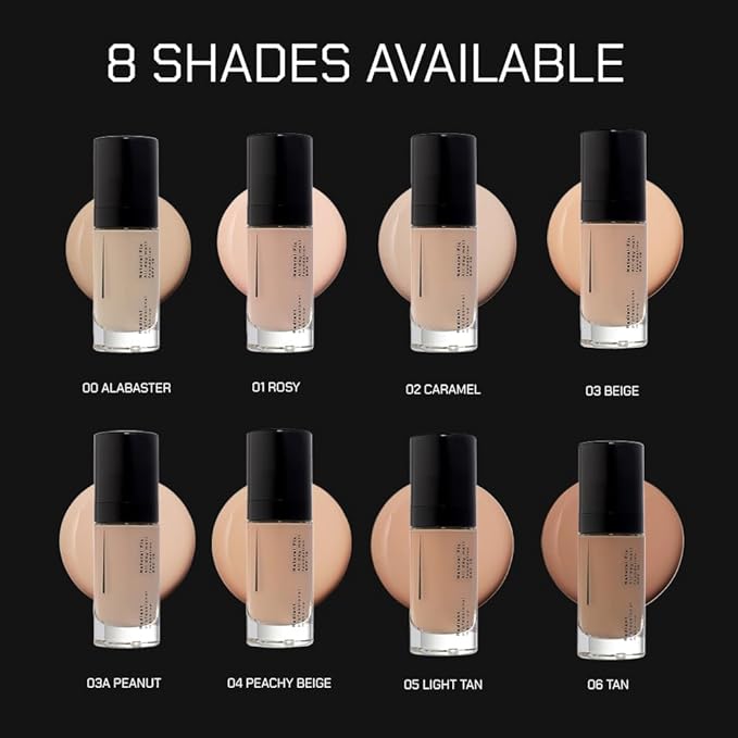 Radiant Professional Natural Fix All Day Matte Cream Foundation Makeup – Long Wear, Full Coverage Matte Foundation with SPF 15 – Oil Free Lightweight Formula for All Skin Types – 1.01oz (01 Rossy)