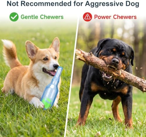 QTLJJBY Squeaky Bottle Dog Toy with Tennis Ball Inside — Floating Interactive Fetch Play Toy for Puppies Small Dogs, Gentle Squeaker for Boredom Relief (Blue, Small)