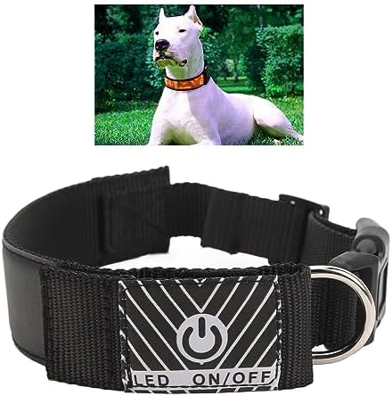 Yinhing Programmable LED Collar for Pets Rechargeable Collar with Single Color Red Display Mobile App Compatible Stylish and Design for Nighttime Visibility (Yellow)