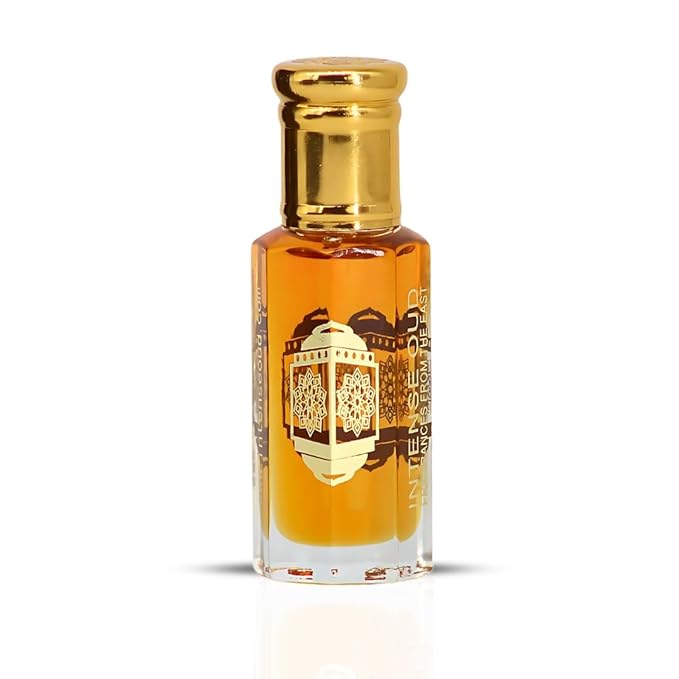 INTENSE OUD Jasmin Arabian Perfume Oil for Men & Women, Long Lasting Alcohol-Free Concentrated Fragrance, 12ml (0.40 oz) in Black Gift Box, White Jasmine & Vanilla Notes