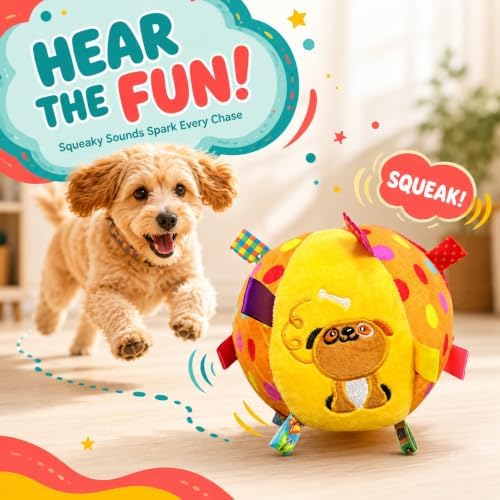 Squeaky Play Balls for Dogs,Squeaky Ball Interactive Toy，B+B+B