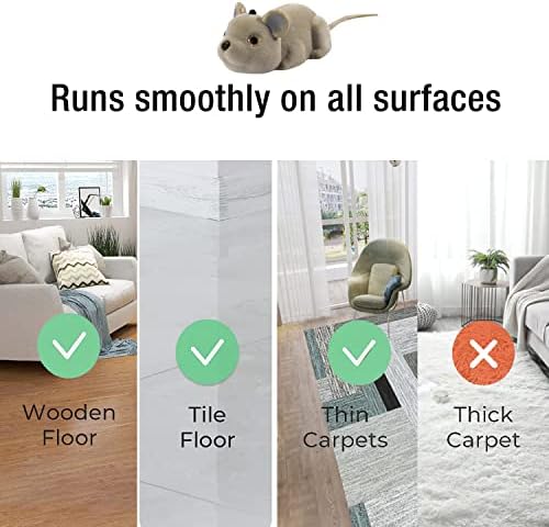 CSD Interactive Cat Mouse Toy - Mouse Hunting Cat Toy - Fake Rat Toy Mouse for Cats with Remote Control - Interactive Cat Pet Toy for Boredom, Physical & Mental Stimulation - Realistic Mouse Toy