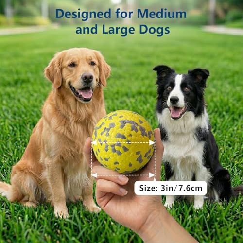 Dog Ball Toys Dog Tennis Ball for Aggressive Chewers Indestructible Bouncy Lightweight Water Toy Fetch Ball for Large Medium and Small Dog