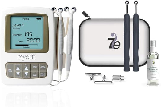 7E Wellness MyoLift Mini + Precision Wand Kit – Microcurrent Device & Accessory Set for Full-Face & Targeted Treatments, Enhanced Conductivity, Skin Comfort & Firmness – Works with Restore & Renu Gels