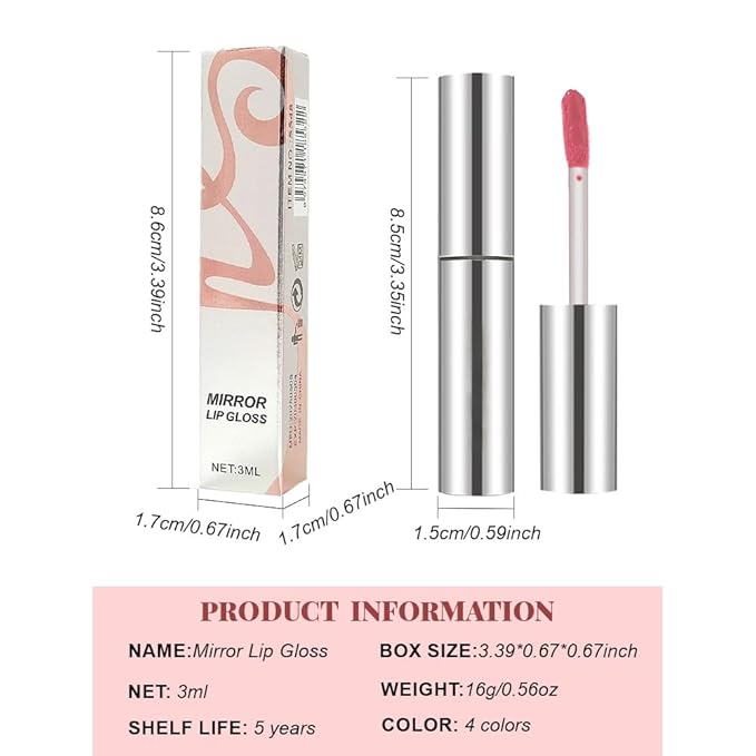 Full-On Plumping Liquid Lip Gloss, Pink Hydrating Lip Plumper Lip Blam Lipstick, High-Shine Tinted Formula for Fuller, Nourishes, Moisturizes & Softens Lips, Cruelty-Free (Pink)