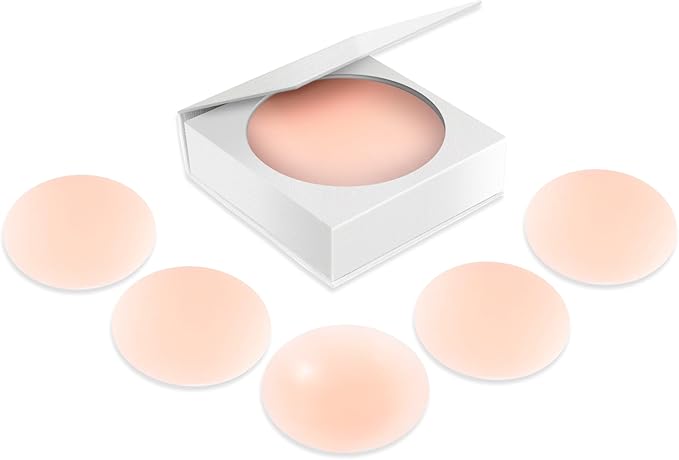 Nipple Covers - Reusable Adhesive Invisible Sticky Silicone Bra Nipple Coverage Pasties Breast Petal for Women