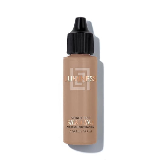 Luminess Air Silk 4-In-1 Airbrush Foundation- Foundation, Shade 090 (.5 Fl Oz) - Sheer to Medium Coverage - Anti-Aging Formula Hydrates and Moisturizes - Professional Makeup Kit for Cordless Air Brush
