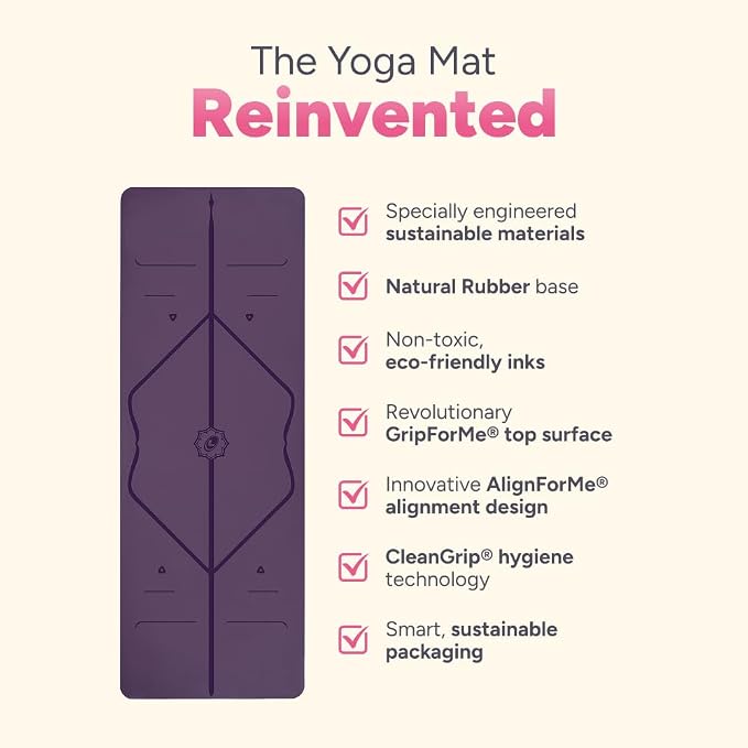 Liforme Travel Yoga mat – Patented Alignment System, Warrior-Like Grip, Non-Slip, Eco-Friendly, Ultra-Lightweight and Sweat Resistant, Made with Natural Rubber