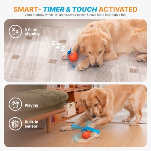 Interactive Dog Ball Toys Electric Automatic Moving Dog Toys to Keep Them Busy Rechargeable Smart Rolling
