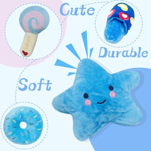 Puppy Toys for Small Dogs, 4 Pack Squeaky Plush Chew Toys for Puppy — Soft Interactive Teething Toys for Chihuahua, Yorkie, Small Breeds