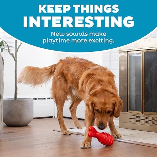 Outward Hound Grunt Fetch Stick Dog Toy, Bunny, Red