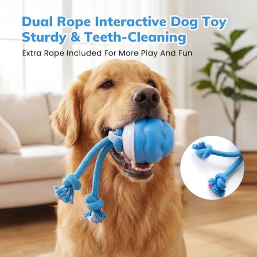 Dog Toys, Interactive Dog Toys, Automatic Interactive Dog Ball, 3 Modes Motion Activated Dog Balls for Medium Large Dogs, Type-C Rechargeable & Bite-Resistant (Blue01)