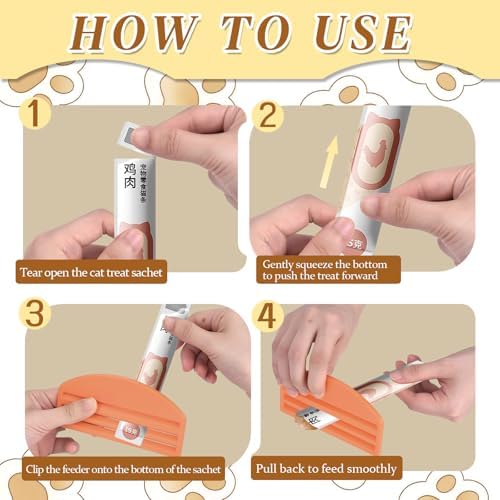 2PCS Cat Food Strip Squeezer Compact Cat Dog Treat Squeezer for Lickable Treats Wet Food Feeding Tool for Garden Yard and Outdoor