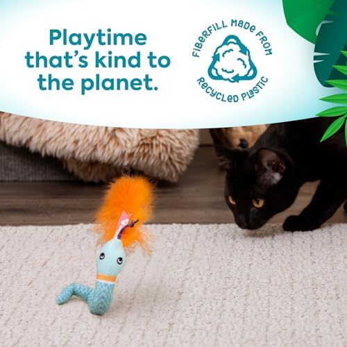 Instincts by SmartyKat HappyNip Tricky Twister Bendable Snake Plush Cat Toy, Contains Catnip & Silvervine - Blue, One Size