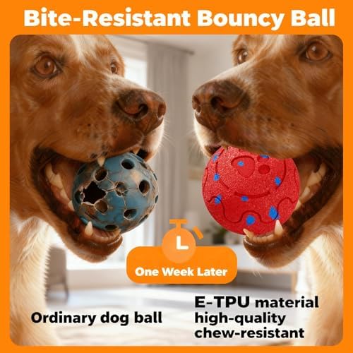 Interactive Dog Ball Toy, Automatic Moving & Rolling Dog Toy Motion Activated Smart Dog Toy Ball for M/L Dogs, USB Rechargeable, E-TPU Pet Toy for Indoor & Outdoor Dogs