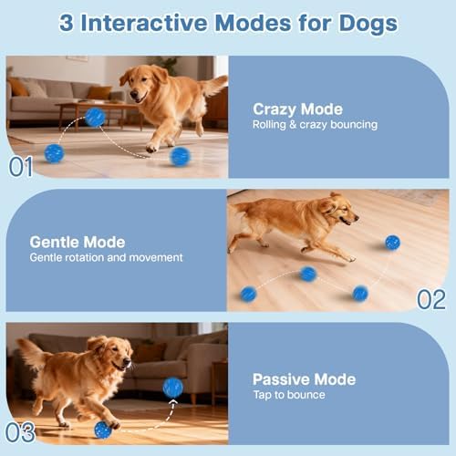 Smart Interactive Dog Toy Ball for Small Medium Dogs, E-TPU Resists Chewing