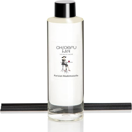 Parisian Mademoisellt Scented Oil Diffuser Refill 6.76 fl oz, Natural Essential Oil, Elegant Floral for Bedroom & Vanity, Best for SPA and Home, 0% Alcohol, Promote Sleep & Relieve Stress