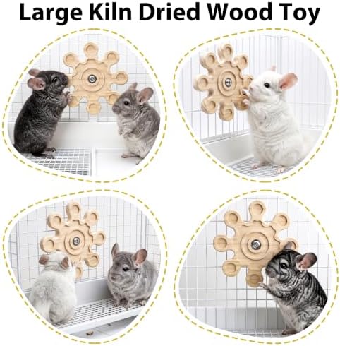 Upgraded Larger & Thicker Rotating Kiln-Dried Wood Chinchilla Toy
