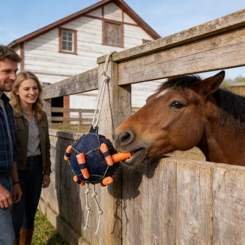 Horse Boredom Toys - Interactive Carrot Feeder | Interactive Funny Carrot Treat Dispenser Toy for Horses, Stall Boredom Relief Accessory for Play, Feeding, Training, Stable, Barn, Farm Use