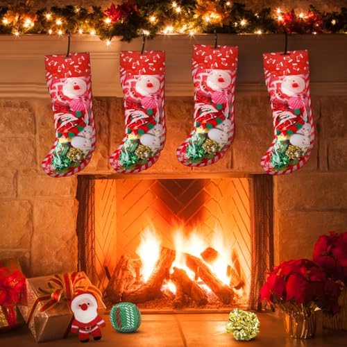 Christmas Stocking Cat Toys - 12Pcs Interactive Set for Cats with Squeaky Toys, Balls, Cat Teasers