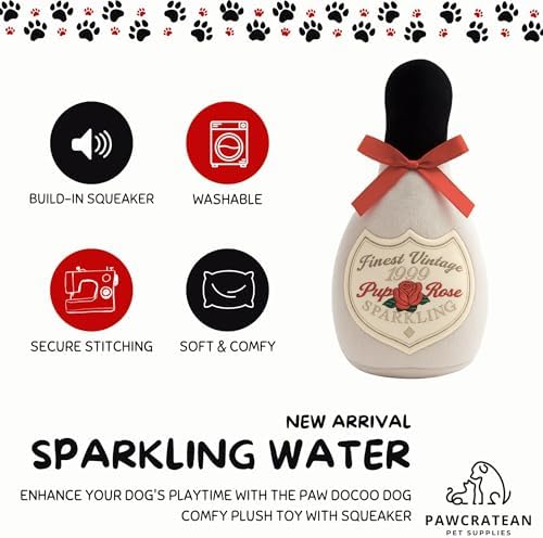 7" Squeaky Plush Toy for Puppies Small Dogs Self Etertainment Washable Soft Made [PET ONLY] (Grey Bottle)