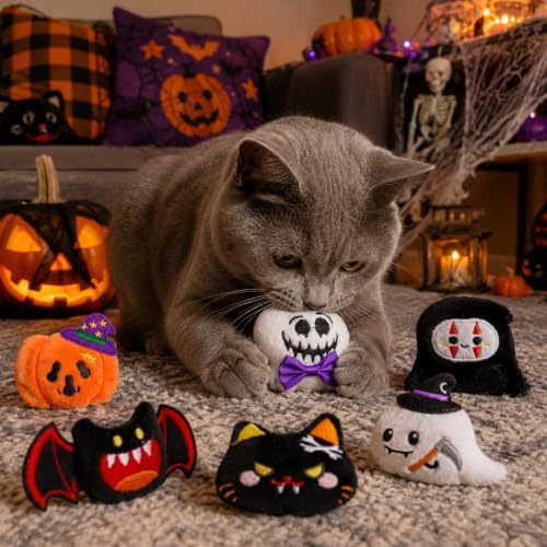 Halloween Cat Catnip Toys for Indoor Cats 6 Pack