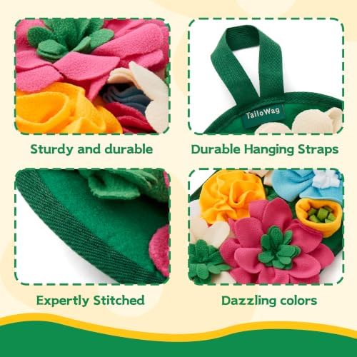 Guinea Pig Snuffle Mat, Rabbit Foraging Mat, Interactive Enrichment Feeding Toy with Slow Feeding Design, Encourages Natural Foraging Skills for Hamsters, Hedgehogs, Kittens & All Small Animals