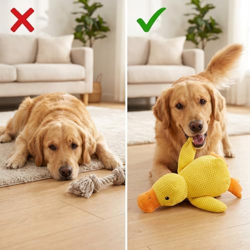 Duck Dog Toy, Yellow Duck Dog Toy for Canine Companions, Durable Duck Stuffed Animal for Play and Relaxation, Soft Stuffed Plush Mellow Calming Duck Toy for Dogs