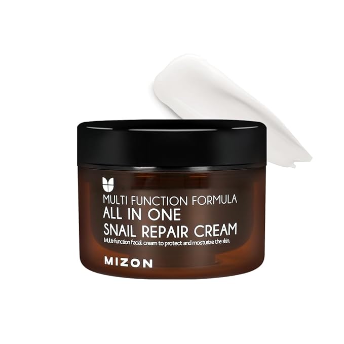 MIZON All-in-One Snail Repair Cream – Korean Face Moisturizer with Snail Mucin 12 Natural Extracts Hydrating & Nourishing Cream for Fine Lines Wrinkles & Blemish Care – Big Size(4.06 fl oz)