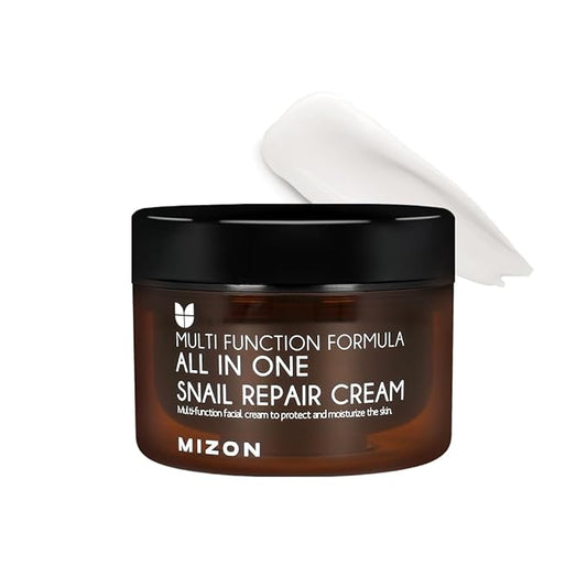 MIZON All-in-One Snail Repair Cream – Korean Face Moisturizer with Snail Mucin 12 Natural Extracts Hydrating & Nourishing Cream for Fine Lines Wrinkles & Blemish Care – Big Size(4.06 fl oz)
